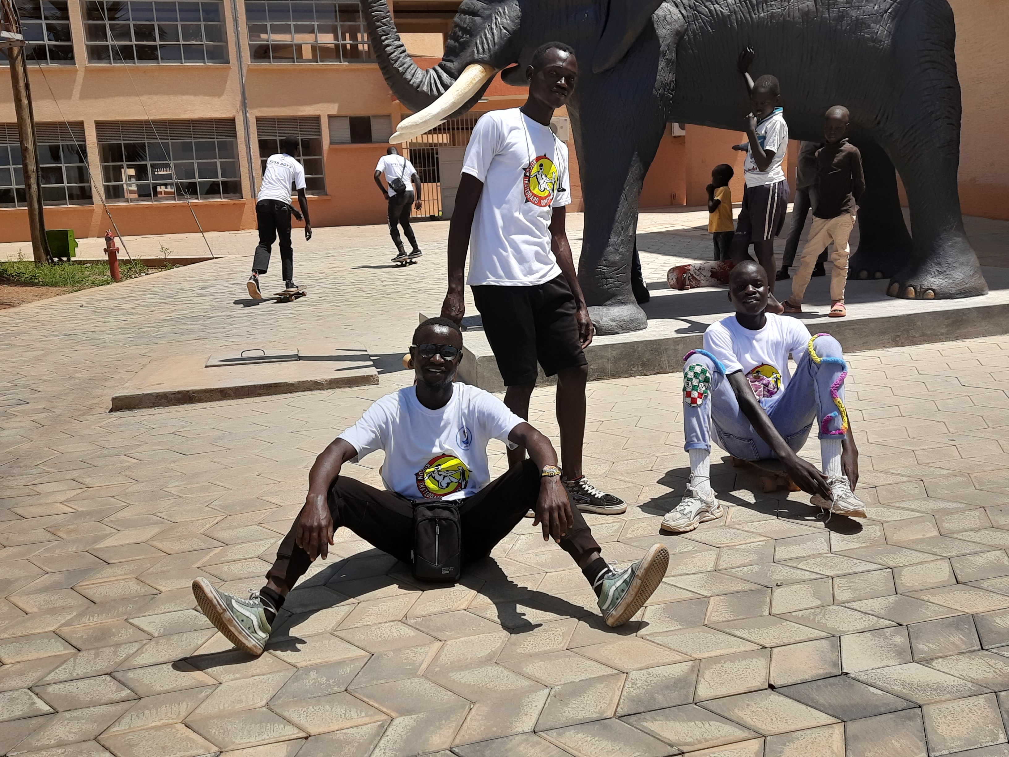 KiSS Skateboard members skating at Stanbic Street